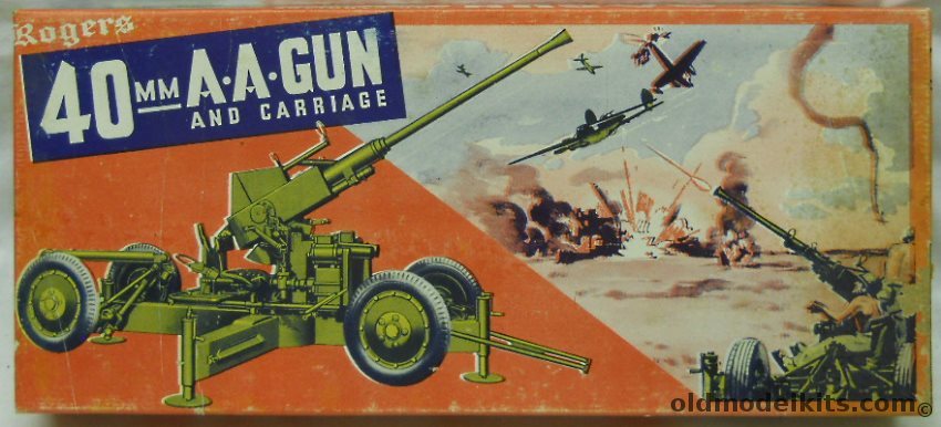 Rogers Motor Company 1/16 Bofors 40mm AA Gun and Carriage, 40 plastic model kit